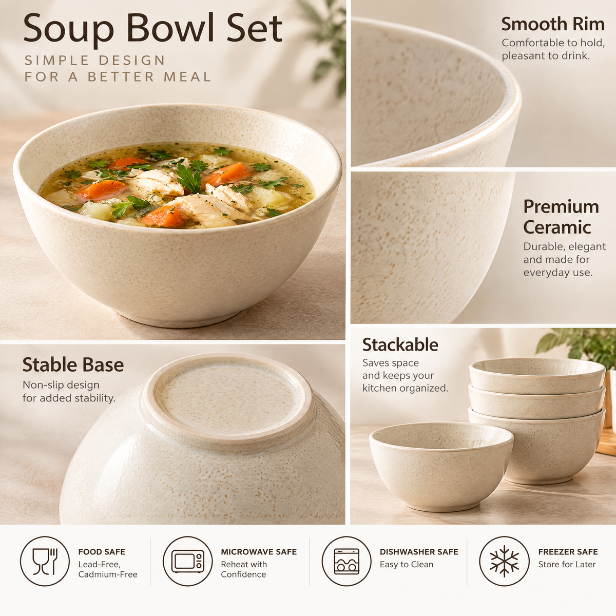Deep Soup Bowl Set - details