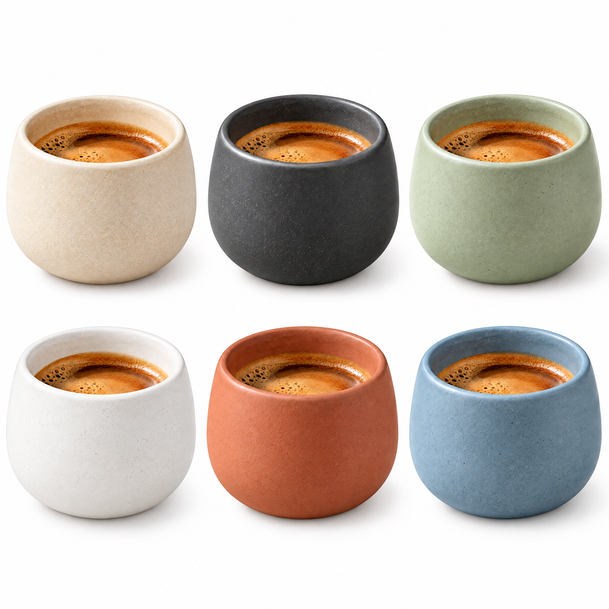 Handleless Coffee Cup Set - color options