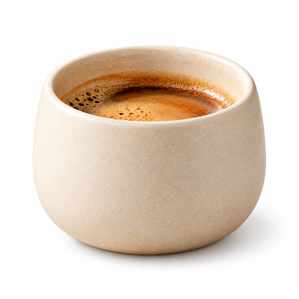 Handleless Coffee Cup Set - white background