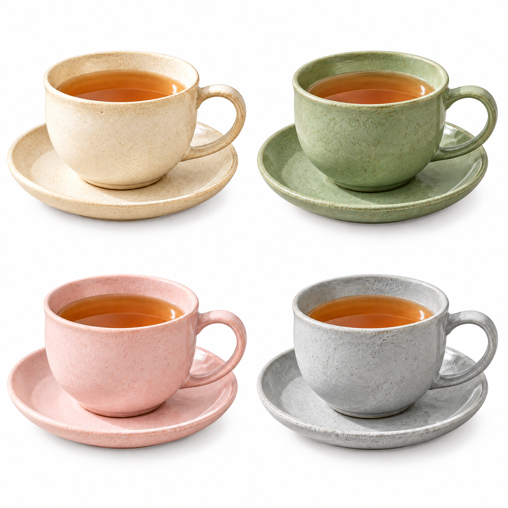 Tea Cup and Saucer Set - color options