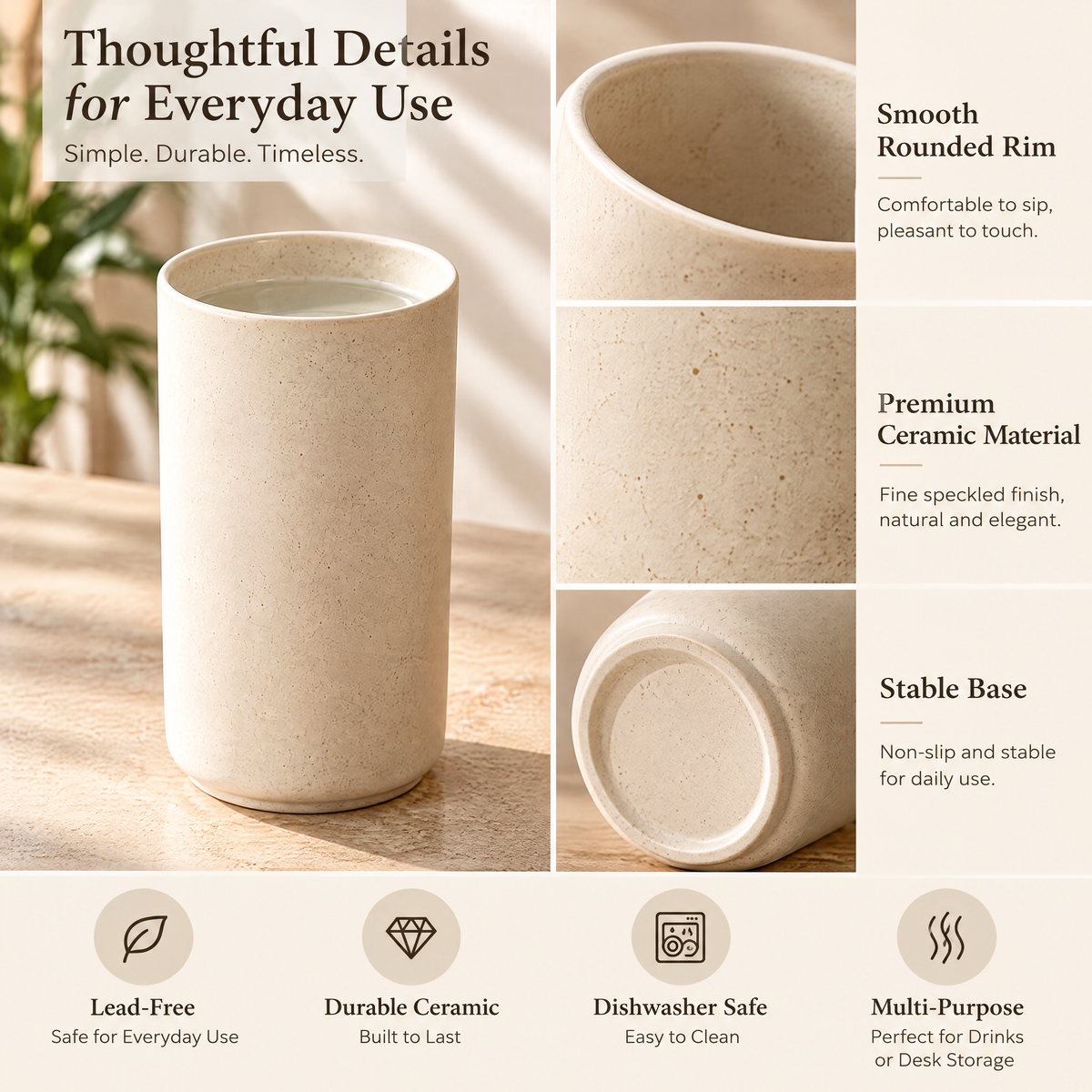 Straight Tumbler Cup Set - details