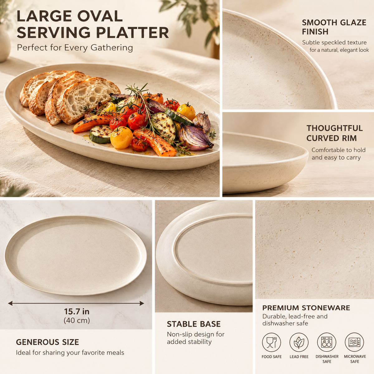 Large Serving Platter - details
