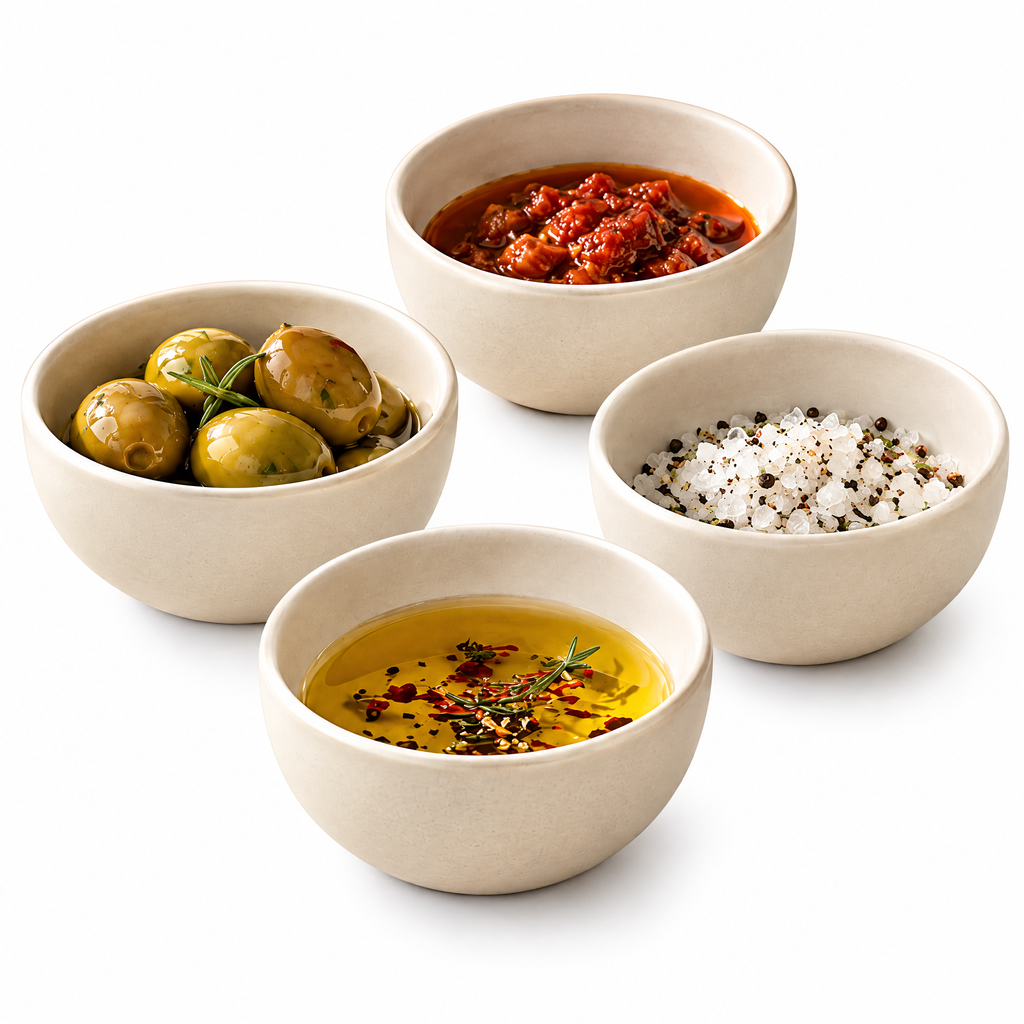 Condiment Bowl Set - white background